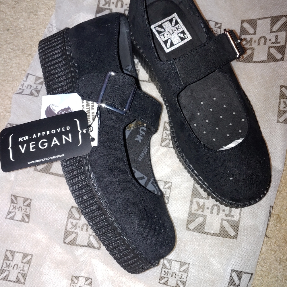 Faux Suede Vegan Mary Janes